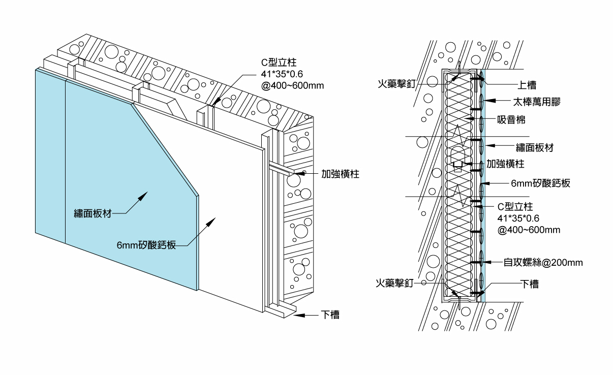 永逢裝飾建材-一般繡面施工圖